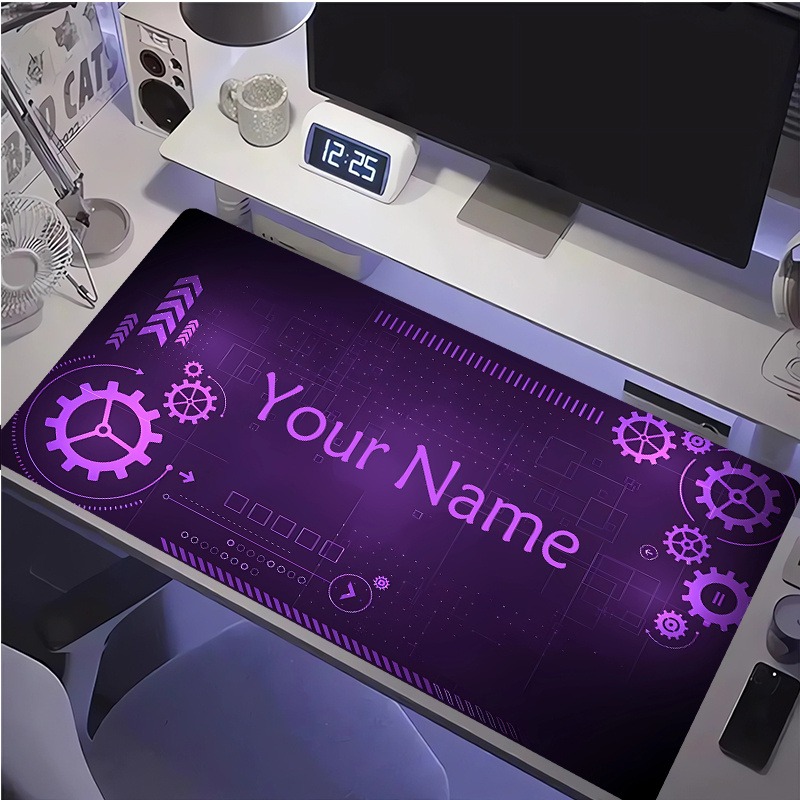 Tech Office Names - Customizable Gear Tech Style Mouse Pad,