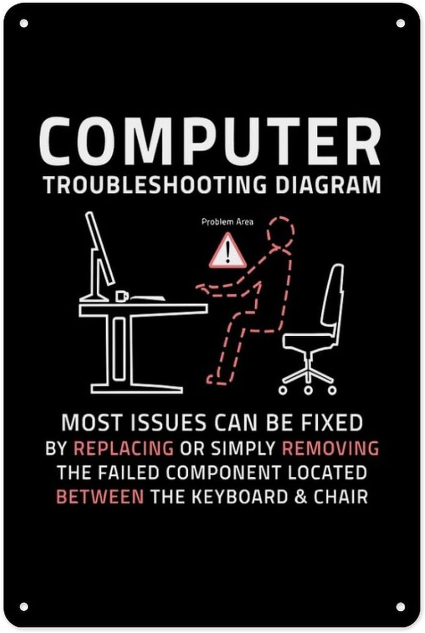 Office Tech Decor - Metal Tin Sign 8 X 12