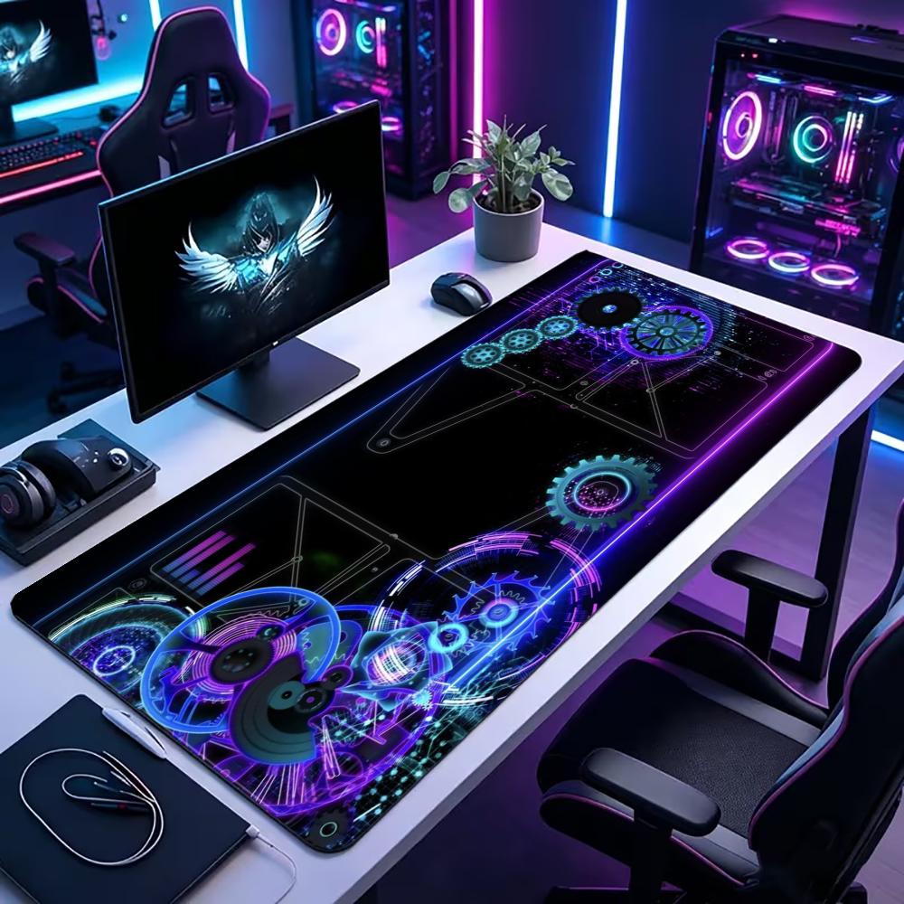 Office Tech Decor - Tech Gear Circuit Large Desk Mat