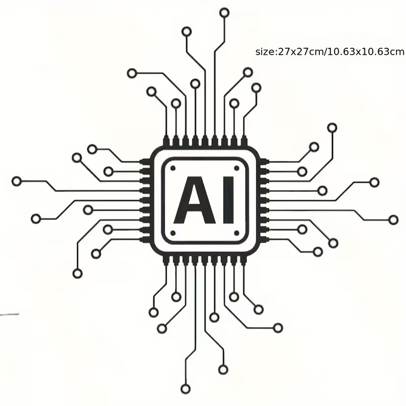 Office Tech Decor - AI Technology Circuit Board Vinyl Wall