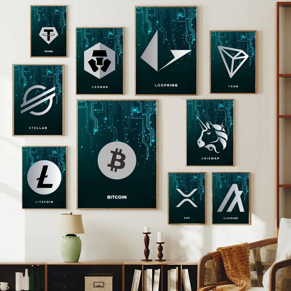 Tech Circuit Crypto Symbol Pos - đánh giá và giá Office Tech Decor