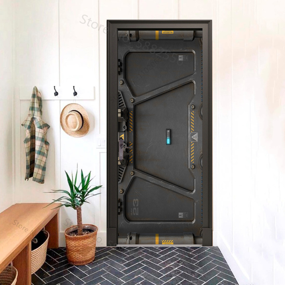 Black analog door wallpaper Mo - đánh giá và giá Office Tech Decor
