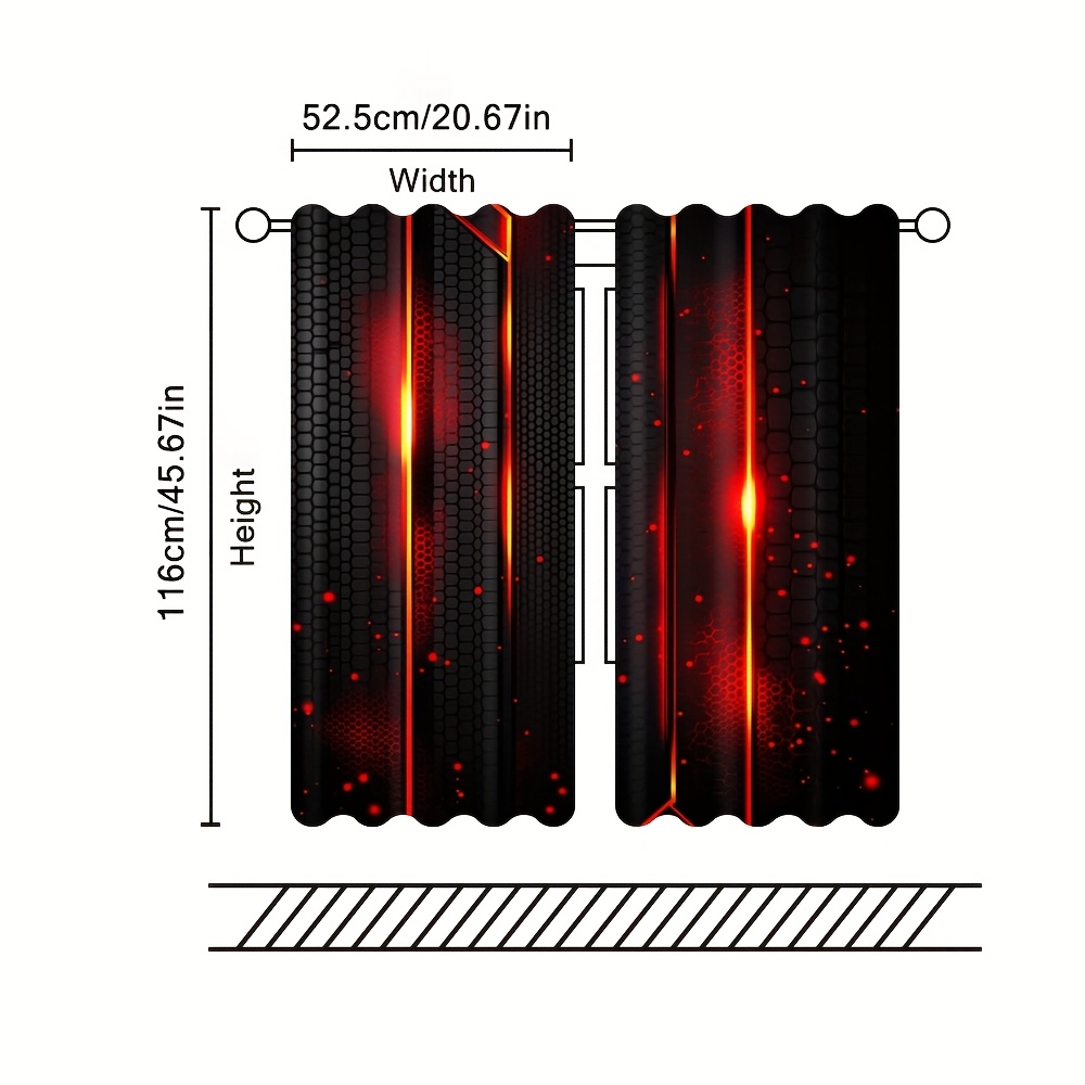 2pcs Lava Curtains Black Red C - đánh giá và giá Office Tech Decor