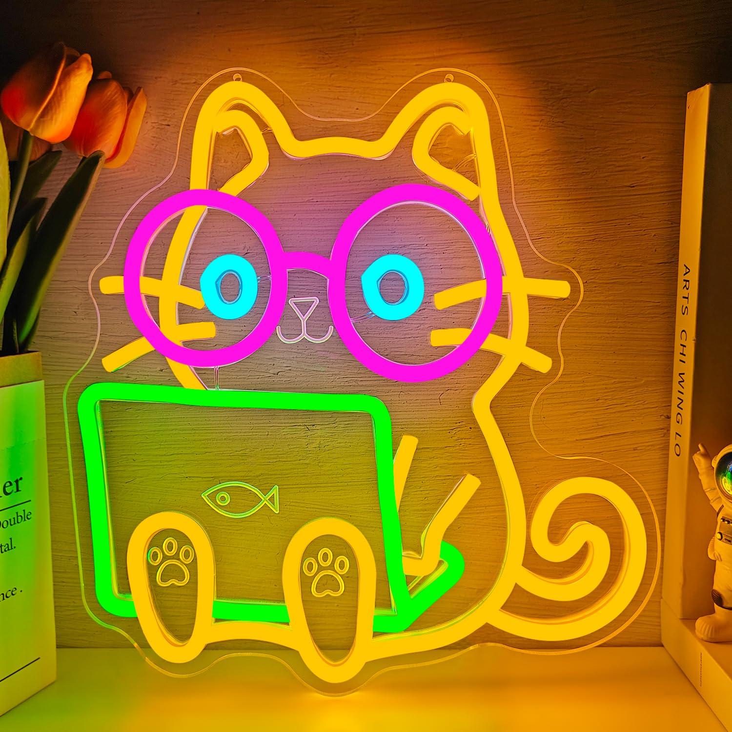 Cat Laptop Neon Sign USB Dimma - đánh giá và giá The Office It Tech