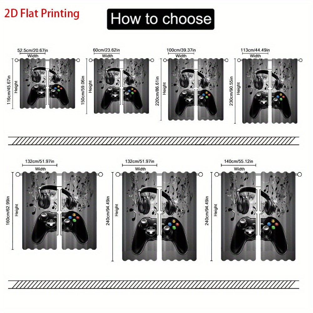 2pcs Game Controller Curtains  - đánh giá và giá Office Tech Decor
