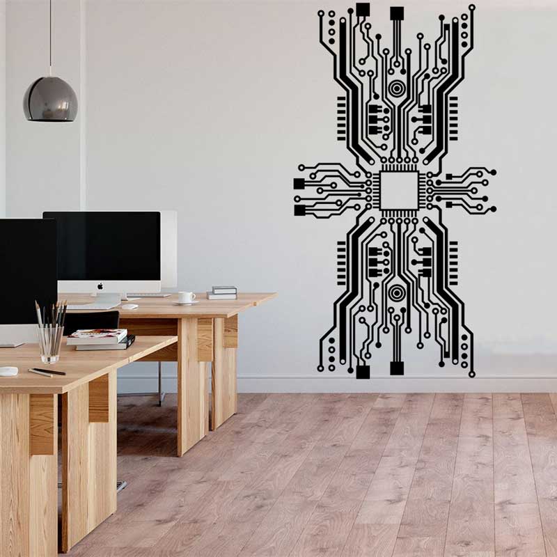 Circuit Board Chip Wall Sticke - đánh giá và giá The Office It Tech